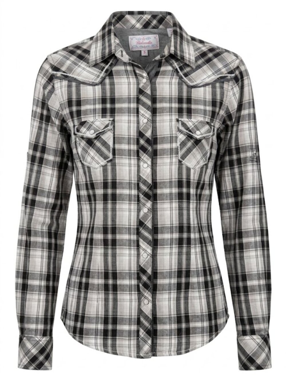 Panhandle Women Small Plaid Western Pearl Snap Shirt Rodeo Cowgirl Retro Pockets